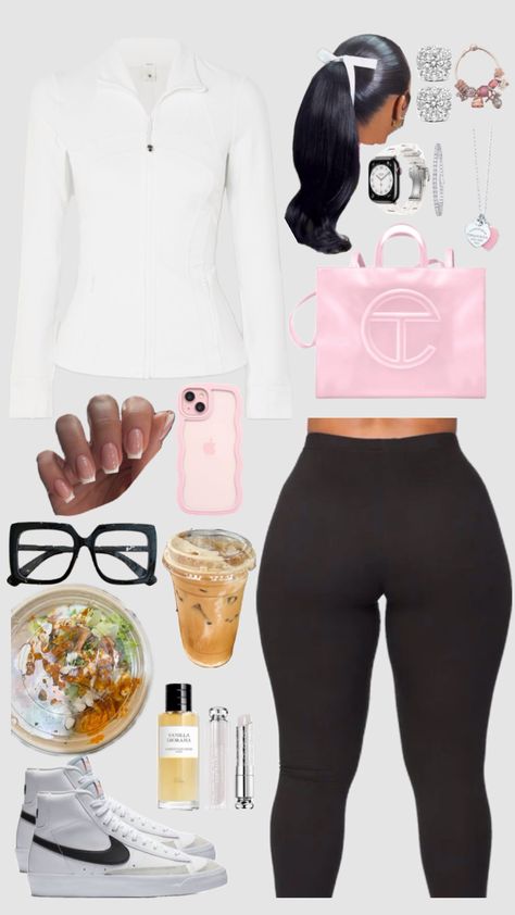 Library session!!! #asesthetic #softgirlaesthetic #soft #softgirlera #era #lululemon #telfar #pink Cute Highschool Outfits, Simple Outfits For School, Teen Swag Outfits, Clueless Outfits, Fasion Outfits, Casual College Outfits, High Fashion Outfits, Cute Lazy Outfits