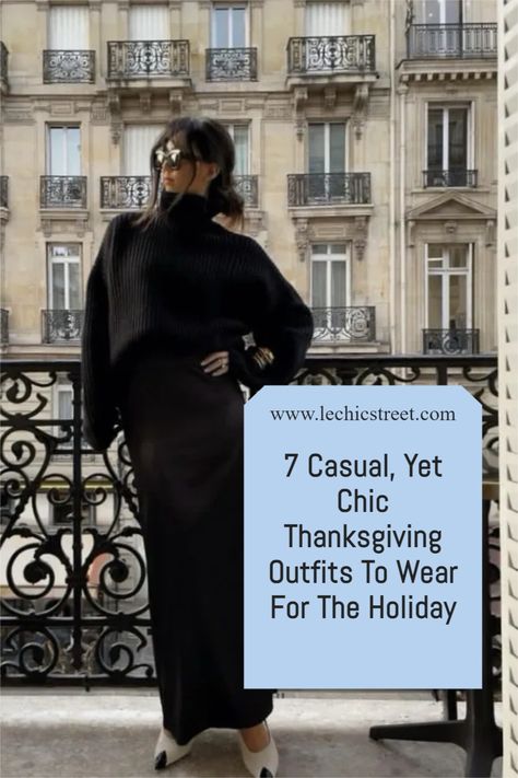 9 Casual, Yet Chic Thanksgiving Outfits To Wear For The Holiday. Looking for thanksgiving outfits that will impress your family for thanksgiving. Plenty of thanksgiving aesthetic looks that fit the fall aesthetic vibe. Plenty of thanksgiving outfit fashion that are perfect for fall outfit ideas and fall fashion outfits. Lots of thanksgiving outfits fashion inspo for the holiday. #thanksgivingaesthetic #thanksgivingoutfit #thanksgivingoutfits #falloutfits #fallaesthetic Black Thanksgiving Outfits, Family Lunch Outfit Winter, Thanksgiving Dinner Outfit Women Classy, Casual Thanksgiving Outfits 2023, Thanksgiving Outfit 2023, Thanksgiving Dinner Outfit Women, Thanksgiving Outfits Women Classy, Casual Thanksgiving Dinner, Chic Thanksgiving Outfit