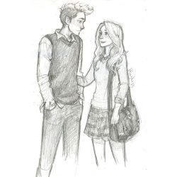 Harry and Hartlyn Potter and the Sorcerer's Stone Friendship Sketches, Boy And Girl Sketch, Boy And Girl Drawing, Gallagher Girls, Friends Sketch, Couple Sketch, Drawings Of Friends, Cute Couple Drawings, Girl Sketch