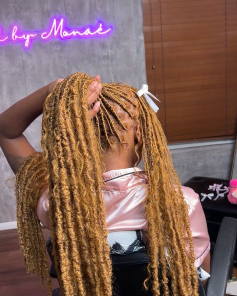 The girls love the bows 🎀🤍 You can book this style using the link in bio Style : indie locs + boho curls add on . . . #dallashairstylist #locstyles #protectivestyles #vegashairstylist #knotlessbraids #hairinspo #vegaslocs #houstonhair #hairstyles #vegasfauxlocs #vegashair #explore Blonde Boho Locs, Indie Locs, Brown Soft Locs, Locs With Curls, Fairy Locs, Boho Curls, Crochet Locs, Vegas Hair, Bohemian Locs