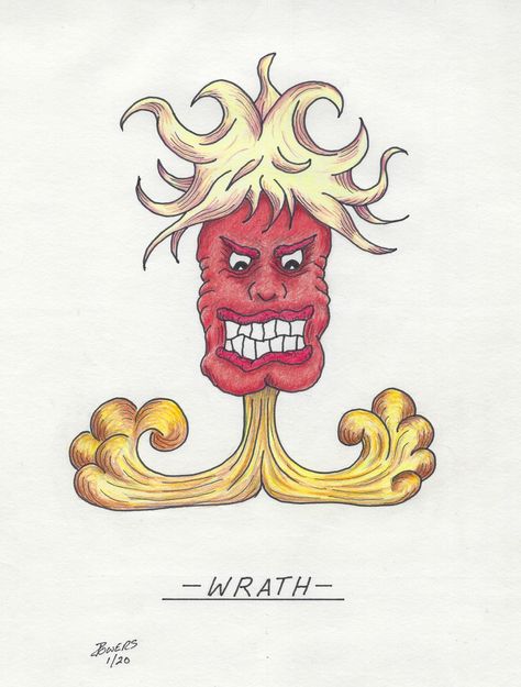 Wrath, one of the faces of the Seven Deadly Sins. #wrath #anger #vengeance #sin #sevendeadlysins #art #drawing #illustration #revenge Marybel Martin, Seven Deadly Sins Wrath, Photographic Illustration, Katsuya Terada, The Seven Deadly Sins, Seven Deadly Sins Anime, 7 Deadly Sins, Deadly Sins, Seven Deadly Sins