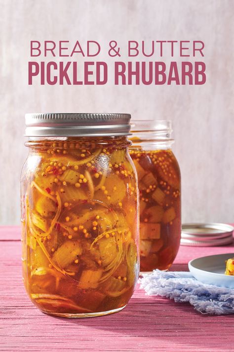 Rhubarb Pickles, Rhubarb Canning Recipes, Can You Freeze Rhubarb, Pickling Ideas, Rhubarb Butter, Pickled Rhubarb, Homemade Blackberry Jam, Rhubarb Bread, Freeze Rhubarb