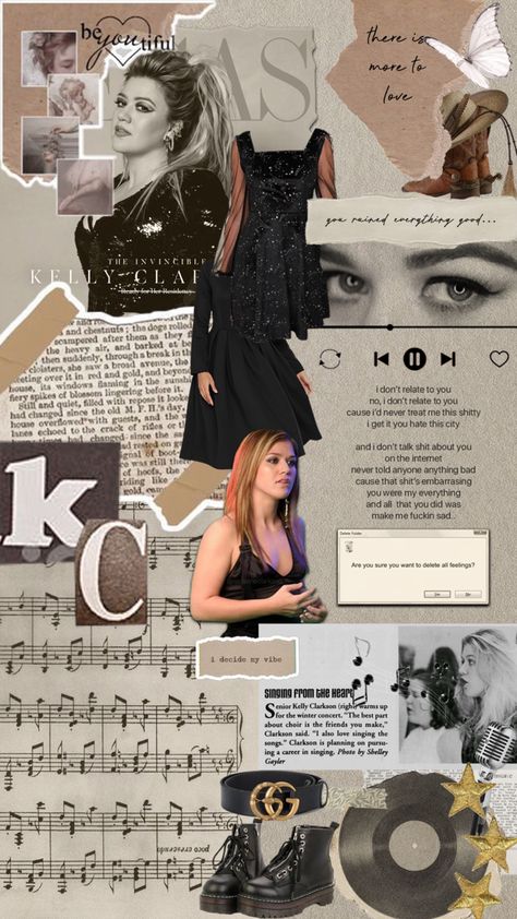 Kelly Clarkson Aesthetic Wallpaper/Lockscreen Aesthetic Wallpaper Lockscreen, Miss Kelly, Female Songs, Aesthetic Lockscreen, Cricut Design Studio, Song Artists, Everything Is Awesome, Kelly Clarkson, Aesthetic Collage