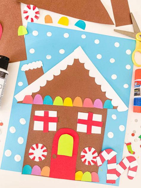 30 FESTIVE Christmas Crafts For Kids and Adults - ABCDee Learning Christmas Crafts For Preschoolers, Gingerbread Craft, Gingerbread House Craft, Gingerbread Activities, Crafts For Preschoolers, Xmas Art, Fun Christmas Activities, Reindeer Craft, Gingerbread Crafts