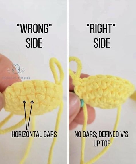 Right And Wrong Side Crochet, Right Side Of Crochet, Crochet Right Side Wrong Side, How To Do Crochet, Amigurumi Tips, Crochet Lovey Free Pattern, Easy Beginner Crochet Patterns, Crochet Classes, Creative Crochet