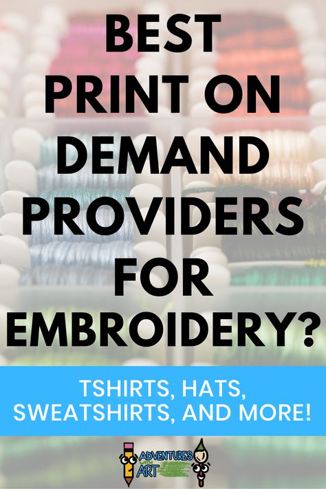 How to Sell Your Art Online on Embroidery Products! Work From Home as an Artist! Embroidery is so fun, especially when you can sell your art on awesome embroidery products. Learn about print on demand companies that offer embroidery shirts, hats, aprons, sweatshirts, hoodies, and more. If you want to work from home as an artist, these embroidery apparel options are worth checking out! Sell Embroidery, Embroidery Online, Selling Art Online, Shirt Embroidery, Embroidery On Clothes, Embroidered Sweatshirts, Embroidered Design, Embroidery Techniques, Working From Home