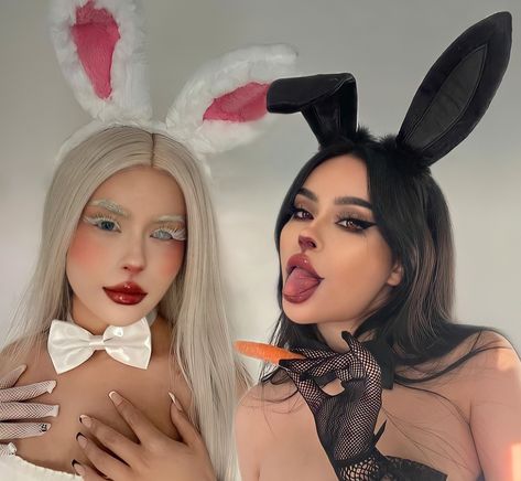 Bff Cdp, Cdp Rpw, Bunny Halloween Makeup, Hayley Bui, Bunny Makeup, Bunny Cosplay, Bunny Halloween Costume, Hot Halloween Outfits, Black Bunny