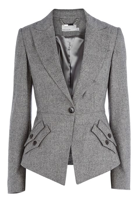 Karen Millen texture tailoring jacket. North Face Outlet, Texture Ideas, Grey Texture, Office Wear Women, Work Suits, Suit Style, Grey Blazer, Skirt Skirt, Business Suit