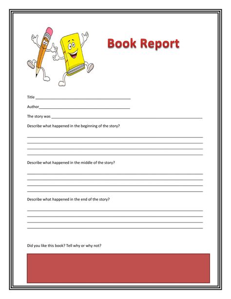 Book Report Template Middle School, Report Writing Format, Second Grade Books, 5th Grade Books, Book Report Template, 1st Grade Books, First Grade Books, Middle School Books, Book Review Template