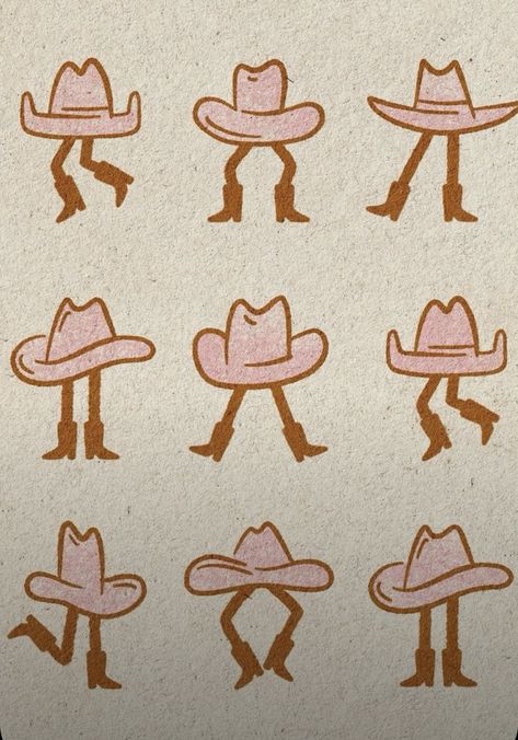 Western Doodle Art, Groovy Cowgirl Aesthetic, Groovy Western Aesthetic, Country Aesthetic Painting, Howdy Wallpaper, Country Graphic Design, Western Doodles, Western Graphic Design, Country Graphics