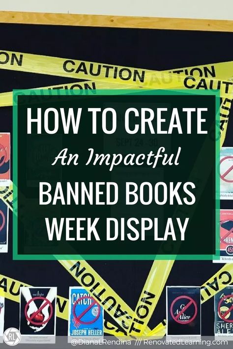 How to Create an Impactful Banned Books Week Display | Renovated Learning Banned Books Week Activities, Banned Books Week Display, Qr Code Books, Passive Programming, Library Memes, Book Bulletin Board, Library Decorations, Library Space, Classroom Boards