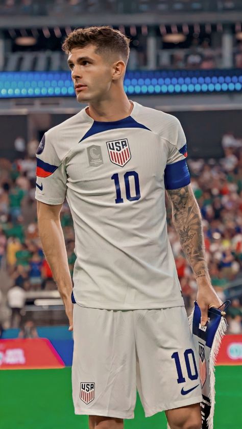 Pulisic Tattoo, Christian Pulisic Wallpaper, Christian Pulisic Usa, Christian Pulisic Chelsea, Soccer Players Haircuts, Usmnt Soccer, Soccer Outfit, Soccer Logo, Christian Pulisic