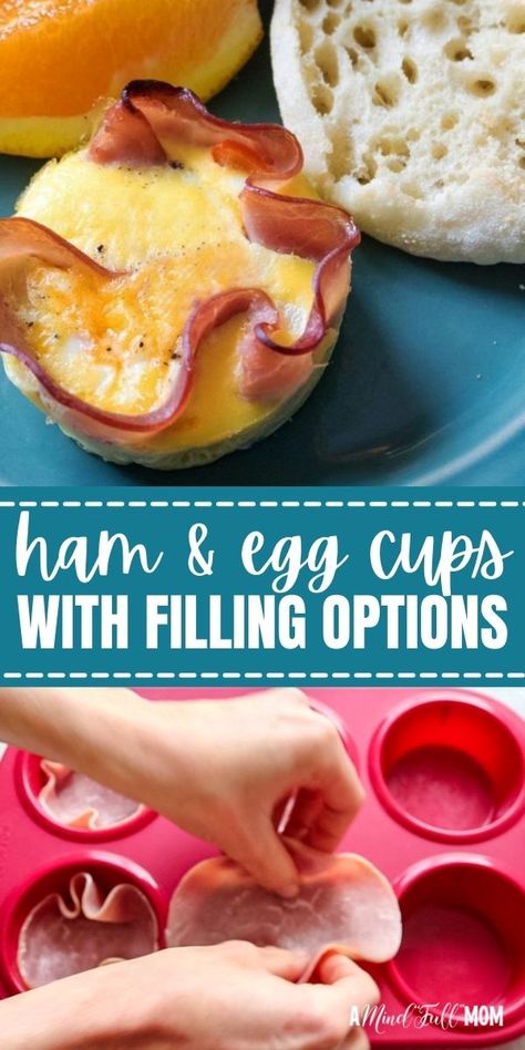 Egg Cups With Ham, Ham Muffin Cups, Deli Ham Breakfast Ideas, Baked Ham And Egg Cups, Ham And Egg Breakfast Cups, Breakfast Egg Cups Make Ahead, Ham Egg Cups Breakfast, Ham And Egg Cups Muffin Tins, Ham Cups With Eggs