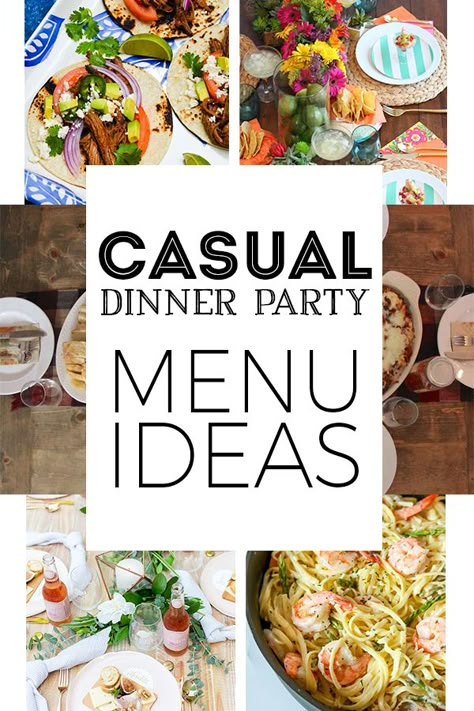 Casual Dinner Party Menu Ideas, Easy Dinner Menu, Summer Dinner Party Menu, Dinner Party Menu Ideas, Party Menu Ideas, Easy Dinner Party Recipes, Birthday Dinner Menu, Party Entrees, Casual Dinner Party