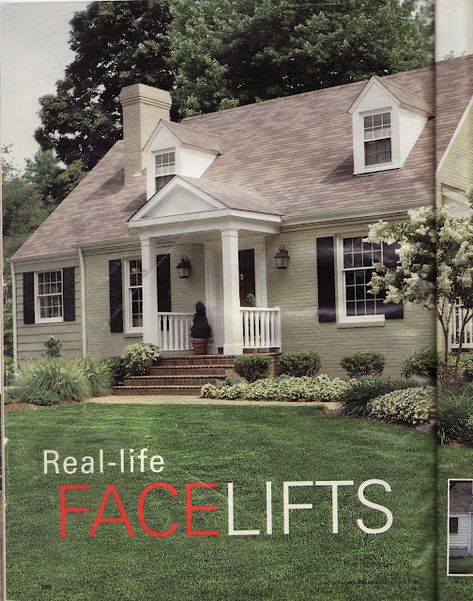 Our Cape Cod Needs a Covered Entry - this portico looks like it has the right prorportions Exterior Remodel Before And After, Portico Entry, Cape Cod Exterior, Cape Cod House Exterior, Salford City, Exterior House Remodel, Porch Addition, Home Exterior Makeover, Front Porch Design