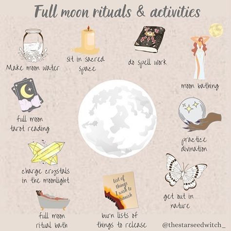 A L I C E on Instagram: “🌕 FULL MOON RITUALS 🌕 Here are a few full moon rituals and activities that I enjoy. I hope you’ve been enjoying the energies of this full…” Full Moon Tarot Reading, Full Strawberry Moon, Full Moon Tarot, Full Moon Spells, Full Moon Rituals, Moon Activities, Sturgeon Moon, Cold Moon, Moon Spells