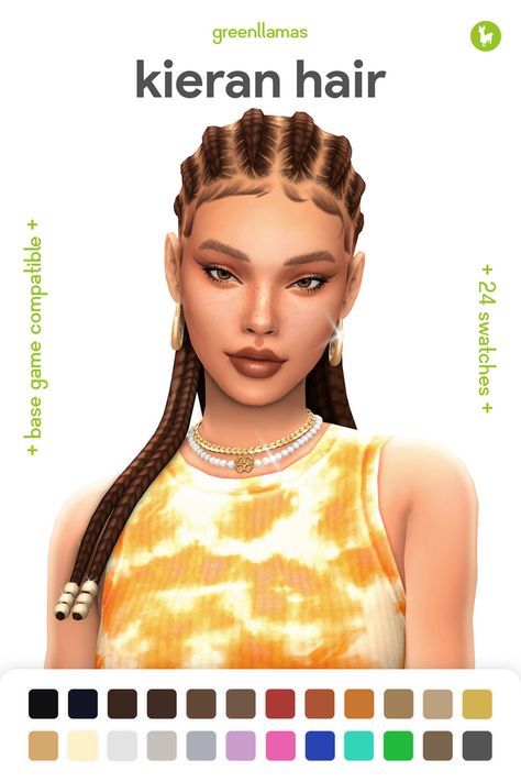 Sims 4 Pack, Mods Sims 4, Sims 4 Black Hair, 4 Braids, Mod Hair, Pelo Sims, The Sims 4 Packs, Sims 4 Mm Cc, Sims 4 Cc Makeup