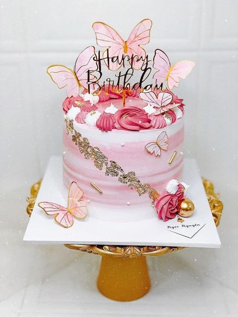 Kue Birthday, Cake Butterfly, Beach Foto, Cake Designs For Kids, Whipped Cream Cakes, Rectangle Cake, Butterfly Birthday Cakes, Cake For Husband