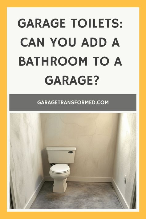 Garage Toilets: Can You Add a Bathroom to a Garage? Garage Half Bathroom Ideas, No Plumbing Bathroom, Small Garage Bathroom Ideas, Adding Bathroom To Garage, Bathroom In Garage Ideas, Add Bathroom To Garage, Adding A Bathroom To A Garage, Adding A Bathroom To A House, Bathroom In Garage