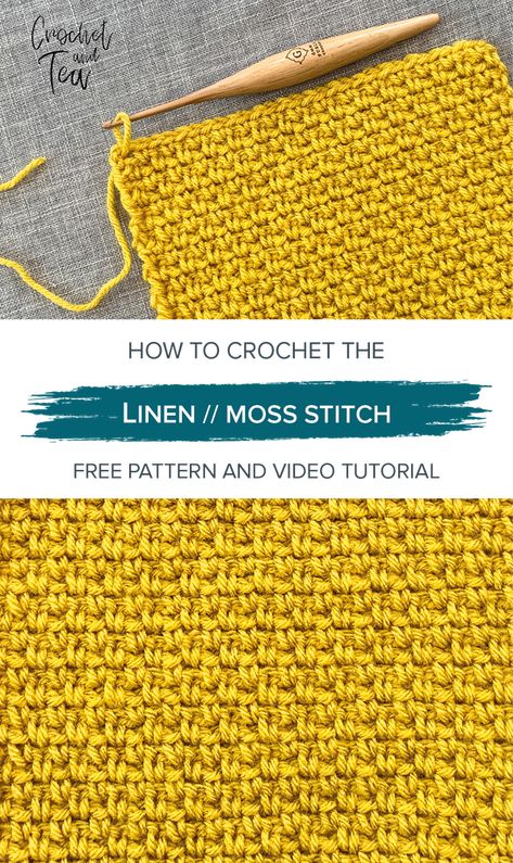 How To Crochet The Linen // Moss Stitch (US Terms) Crochet Linen Stitch, Moss Crochet Stitch, Moss Crochet, Linen Stitch Crochet, Moss Stitch Crochet, Crochet Long Cardigan, Diy Crochet Cardigan, Stitch Step By Step, Knitting Quilt