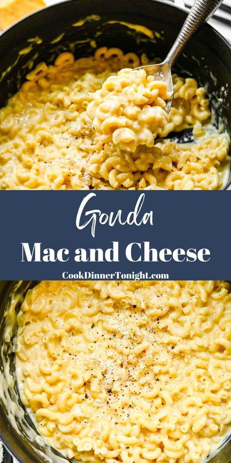 Gouda Mac and Cheese Gouda Mac And Cheese Crockpot, Mac And Cheese Gouda, Gouda Mac And Cheese Recipe, Mac N Cheese Velveeta, Gouda Cheese Recipes, Smoked Gouda Mac And Cheese, Mac N Cheese Crockpot, Gouda Recipe, Gouda Mac And Cheese