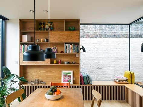 This kitchen is featured in this months Grand Designs magazine as part of a story about @bvdsarchitects #bvdsleytonstonehouse . The plywood… Plywood Bookcase, Plywood Kitchen, Van Der Straeten, Window Benches, Plywood Furniture, Design Del Prodotto, Grand Designs, Furniture Hacks, House Extensions