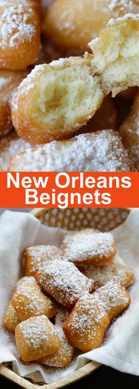 New Orleans Beignets - soft, pillowy and the best New Orleans beignets recipe ever. This recipe is fail-proof, anyone can make it | rasamalaysia.com New Orleans Beignets Recipe, New Orleans Beignets, Desserts Nutella, Beignet Recipe, Diy Easy Recipes, Dessert Party, Oreo Dessert, Donut Recipes, Beignets