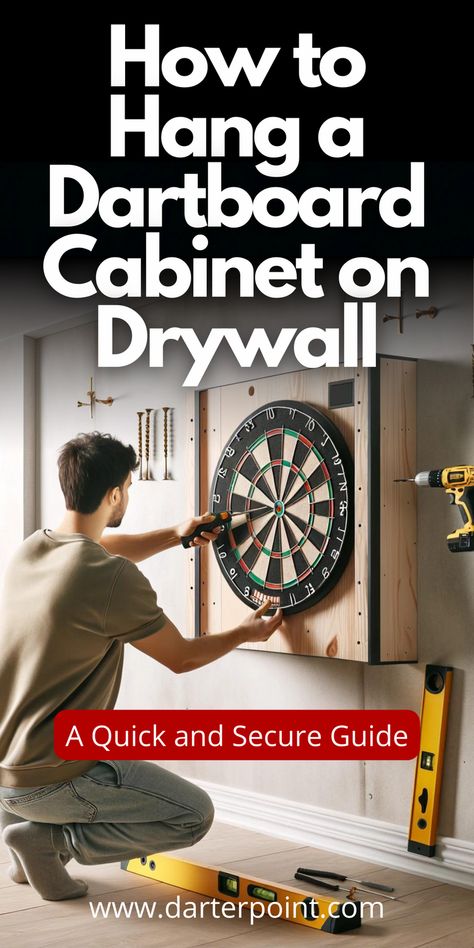 Learn how to hang a dartboard cabinet on drywall safely and securely with our quick guide. Discover the best techniques for ensuring your dartboard is perfectly positioned and stable. Visit now for more tips! #DartboardCabinet #HomeGames #DIYProjects Cord Concealer, Dartboard Cabinet, Dart Tips, Electronic Dart Board, Dart Board Cabinet, Dart Accessories, How To Hang, Stud Walls, Dart Board