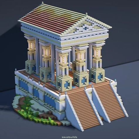 #minecraftbuild on Instagram | Hashtags Minecraft Parthenon, Palace Minecraft Ideas, Minecraft Ancient Greek Buildings, Minecraft Ancient Ruins Build, Greek Builds Minecraft, Greek Mythology Minecraft Builds, Rome Minecraft, Greek Minecraft, Greek Temple Minecraft