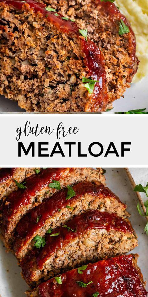 Gluten-Free Meatloaf Best Gluten Free Meatloaf, Almond Flour Meatloaf, Gluten Free Beef Recipes For Dinner, Clean Meatloaf Recipe, Gf Meatloaf Recipes, Paleo Meatloaf Recipes, Gluten Free Dairy Free Meatloaf, Gluten Free Turkey Recipes, Health Meatloaf