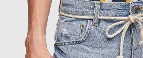 On Trend: The Rope Belt | VanityForbes Rope Belt Outfit Men, Rope Belt Outfit, Shoelace Belt, Rope Belt, White Rope, Trendy Mom, Jean Belts, Woven Belt, Street Style Outfits Men