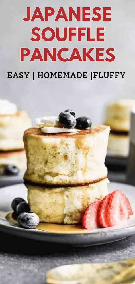 Make these light and fluffy Japanese Soufflé Pancakes at home for a quick and easy breakfast or brunch. Perfectly airy and made with simple ingredients like eggs, sugar, milk, and vanilla, these pancakes are a delightful treat. Enjoy them as a special brunch recipe that’s sure to impress. Click for the full recipe and elevate your morning with these homemade, fluffy pancakes. Homemade Fluffy Pancakes, Japanese Souffle Pancakes, Brunch Tea Party, Soufflé Pancakes, Gooey Cinnamon Rolls, Souffle Pancakes, Breakfast Muffin, Recipes Brunch, Tastes Better From Scratch