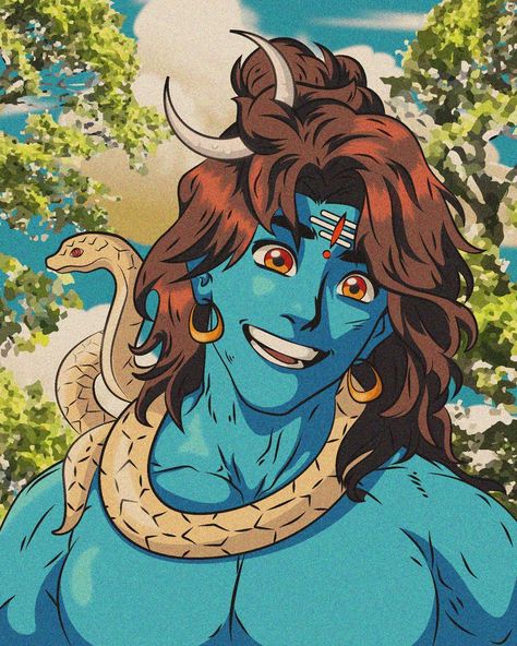 Indian God Anime, Lord Shiva Illustration Art, Lord Shiva Anime, Shiva Anime, Lord Shiva Illustration, Shiva The Destroyer, Lord Siva, Hindu Mythology, Shiva Art