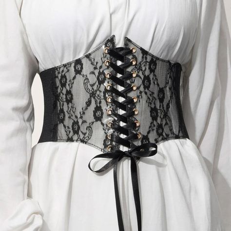 PVC Corset Belt With Floral Lace, Corset Belt, Underbust Corset, wide belt,Waist Belt, Plus Size Corset Belt, Gothic Belt, Elvin Fairy Pvc Corset, White Lace Corset, Halloween Parejas, Waist Corset, Plus Size Corset, Corset Fashion, Women Waist, Belt Top, Corset Belt