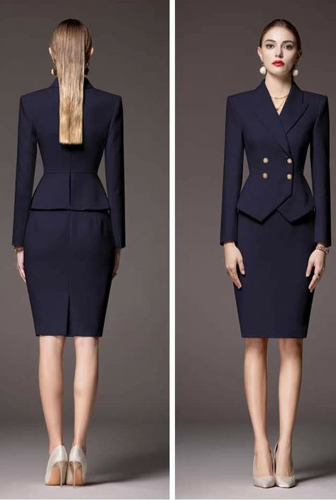 Formal Uniform For Women, Suit Skirt Outfit Classy, Work Suits For Women Office Wear, Modern Royal Outfits, Lawyer Suit, Office Attire Women, Modest Dresses For Women, Trends 2025, Woman Suit