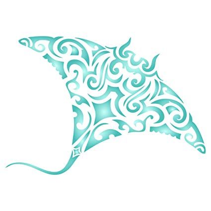 Tattoo Stingray, Stingray Tattoo, Fish Stencil, Ray Tattoo, Stencils For Painting, Large Stencils, Painting Templates, Manta Ray, Sea Art