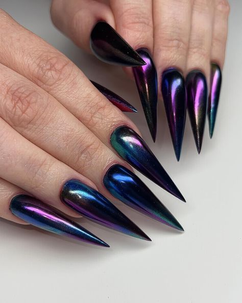 Oil slick 🖤 💅🏽✨ #kreationsbykiki #nails #ncnails #durhamnails #muvauni #kbkacrylic #kbkonline Oil Slick Chrome Nails, Oil Slick Nails, Nail Oil, Oil Slick, Glam Nails, Black Oil, Nail Inspiration, Chrome Nails, Nail Tech