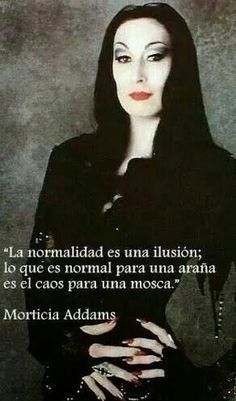 Esta frase de Morticia Addams, personaje creado por el caricaturista  Charles Addams y personificado en la imagen por Anjelica Huston, pone en claro muy gráficamente  que dos participantes en la mi... Morticia Addams, Humor Memes, Spanish Quotes, Movie Quotes, Inspire Me, Wise Words, Merlin, Me Quotes, Words Of Wisdom