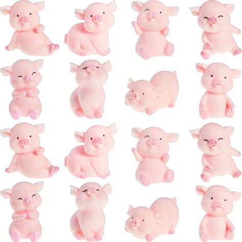 16 Pieces Cute Pink Piggy Toy Figures Miniature Pig Cake Toppers Resin Miniature Pig Figurines for Cake Decoration, DIY Crafts, Fairy Garden Decoration, Table Centerpieces, Home Decor Table Centerpieces Home, Miniature Pigs, Pig Birthday Party, Pig Family, Pig Cake, Pig Figurines, Family Figurine, Diy Cake Topper, Fairy Garden Decor