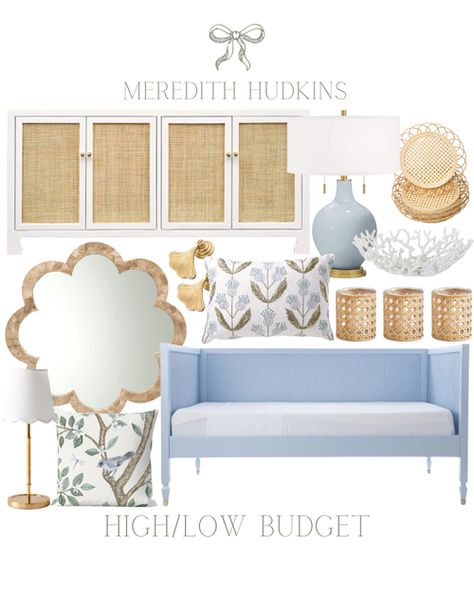 Chinoiserie Beach House, Small Coastal Apartment Decor, Coastal Sunroom Decorating Ideas, Baby Blue Room Decor, Grand Millennial Bedroom, Serena And Lily Living Room, White Living Room Chairs, Low Budget Home Decor, Home Mood Board