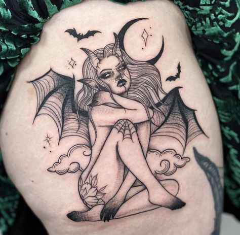 Nature Tattoo Ideas, Grimm Brothers, The Grimm, Forever Tattoo, Unusual Tattoo, Goth Tattoo, Mom Tattoo Designs, Fairy Tattoo Designs, Bat Tattoo