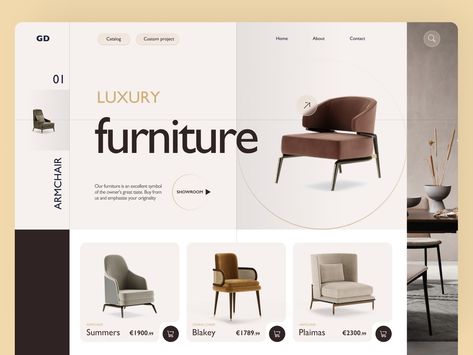 Furniture store - Web Design by Anastasia Golovko Furniture Store Layout, Furniture Catalog Design, Furniture Store Website, Store Website Design, Learn Ux Design, Ecommerce App, Berlin Design, Infographic Design Layout, Furniture Website