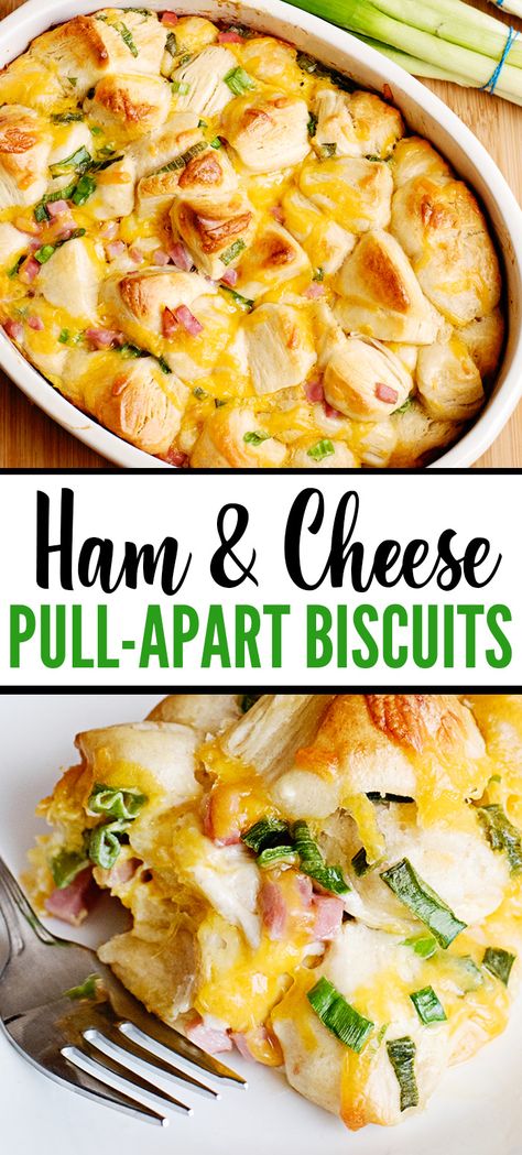 Ham And Cheese Pull Apart, Pull Apart Biscuits, Leftover Ham Recipes Casseroles, Recipe Using Canned Biscuits, Biscuits Cheese, Biscuit Recipes Dinner, Ham Dinner Recipes, Cheese Pull Apart, Ham Dishes