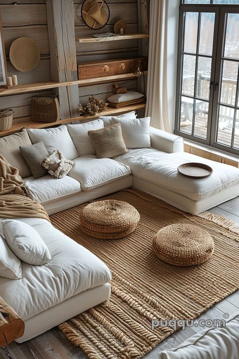 Scandinavian Interior Design: Elevate Your Space with Nordic Elegance - Puqqu Home Decor Quotes, Living Room Scandinavian, Scandinavian Interior Design, Scandinavian Living, Floor Seating, Ideas Living Room, Minimalist Furniture, Soft Beige, Home Decor Living Room