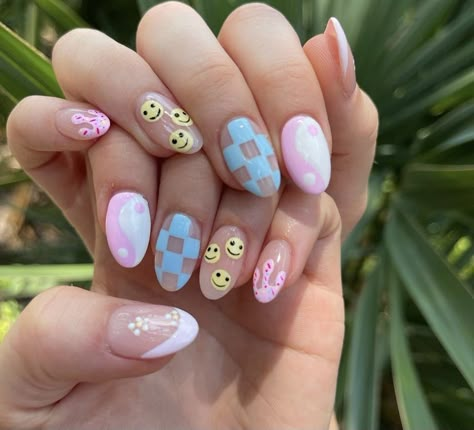 Cute Nails Preppy, Slay Nails, Preppy Nails, Kids Nail Designs, Acrylic Nail Set, Preppy Things, Cute Simple Nails, Girly Acrylic, Girl Nails