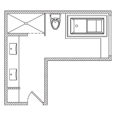 Floor Plan Options | Bathroom Ideas & Planning | Bathroom | KOHLER L Shaped Bathroom, Master Bath Layout, Jack N Jill Bathroom Ideas, Bathroom Layout Plans, Bathroom Organization Ideas, Master Bath And Closet, Bathroom Plan, Bathroom Floor Plans, Jack And Jill Bathroom