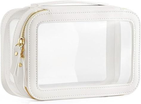 Amazon.com: HBlife Clear Makeup Bag Organizer, Portable Travel Toiletry Cosmetic Bag Case for Women, Medium Make Up Bag Makeup Train Case Transparent Storage Bag Pouch with Handle(White) : Beauty & Personal Care Clear Travel Toiletry Bag, Make Up Bag Organizer, Skincare Bag, Clear Makeup Bag, Makeup Bag Organizer, Clear Makeup Organizer, Clear Toiletry Bag, Gucci Beauty, Clear Cosmetic Bag