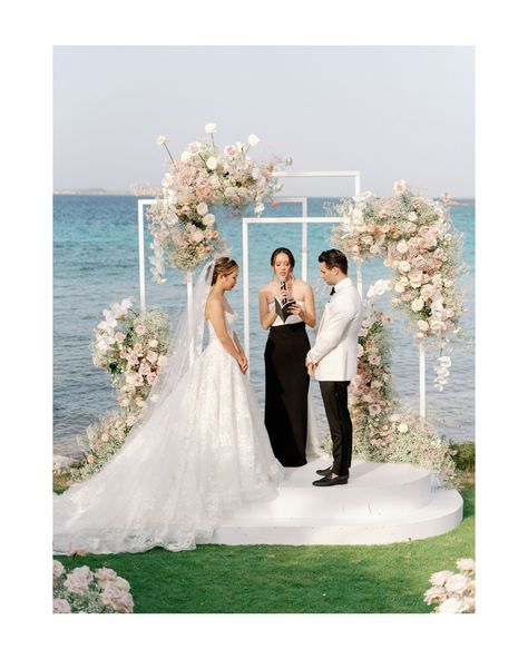 Thank you @wed_vibes for featuring Denise and Paul’s seaside Sardinia wedding! ✨ It was an incredible experience working with this amazing team: planning & design @sara_carboni_events photo @kirandiraphotography video @giorgioguerrierifilms florals @flowersliving MUAH @valeriamakeupsardegna dress @inesdisanto jewellery @simonian_jewels bride’s shoes @badgleymischkabride @ysl suit @alandavidcustomsuits groom’s shoes @versace music @alessandrodeangelis entertainment @elisamarai.it b... Ysl Suit, Sardinia Wedding, Positano Wedding, Sicily Wedding, Florence Wedding, Tuscany Wedding, Italy Wedding, Plan Design, Sardinia