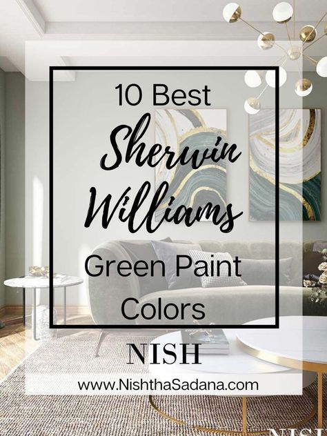 From light greens to dark greens, gray-greens, olive greens, and teal greens - the list for Sherwin Williams green paint colors is endless. Liveable Green Sherwin Williams, Green Paint Colors Sherwin Williams, Sherwin Williams Green Paint Colors, Best Sherwin Williams Paint Colors, Sherwin Williams Paint Colors Green, Best Sherwin Williams Paint, Green Interior Paint, Paint Colors Sherwin Williams, Green Bedroom Paint