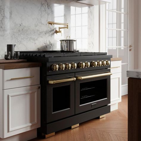 Black gas stove